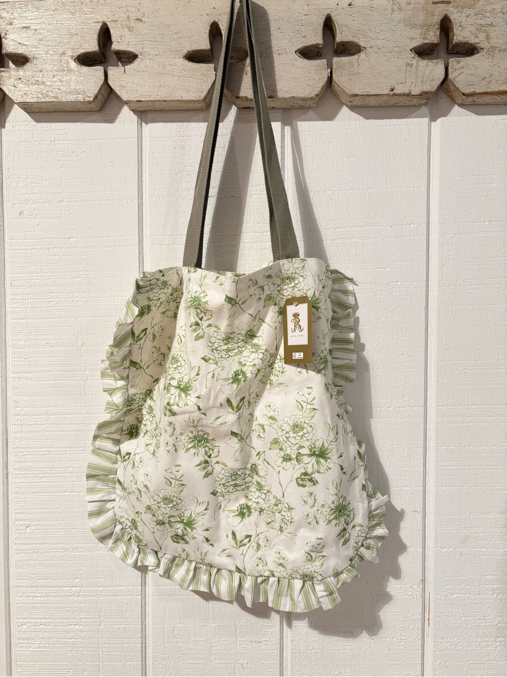 Rachel Ashwell Floral Ruffle Tote Bag in Green - Women Bags